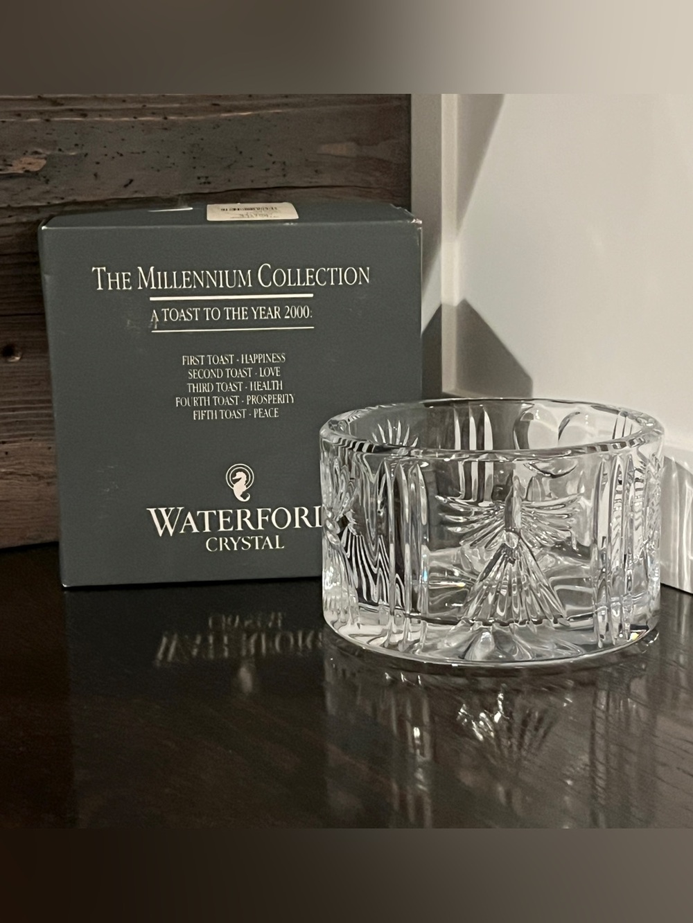 NIBWaterford Crystal Millennium Wine Champagne Bottle Coaster